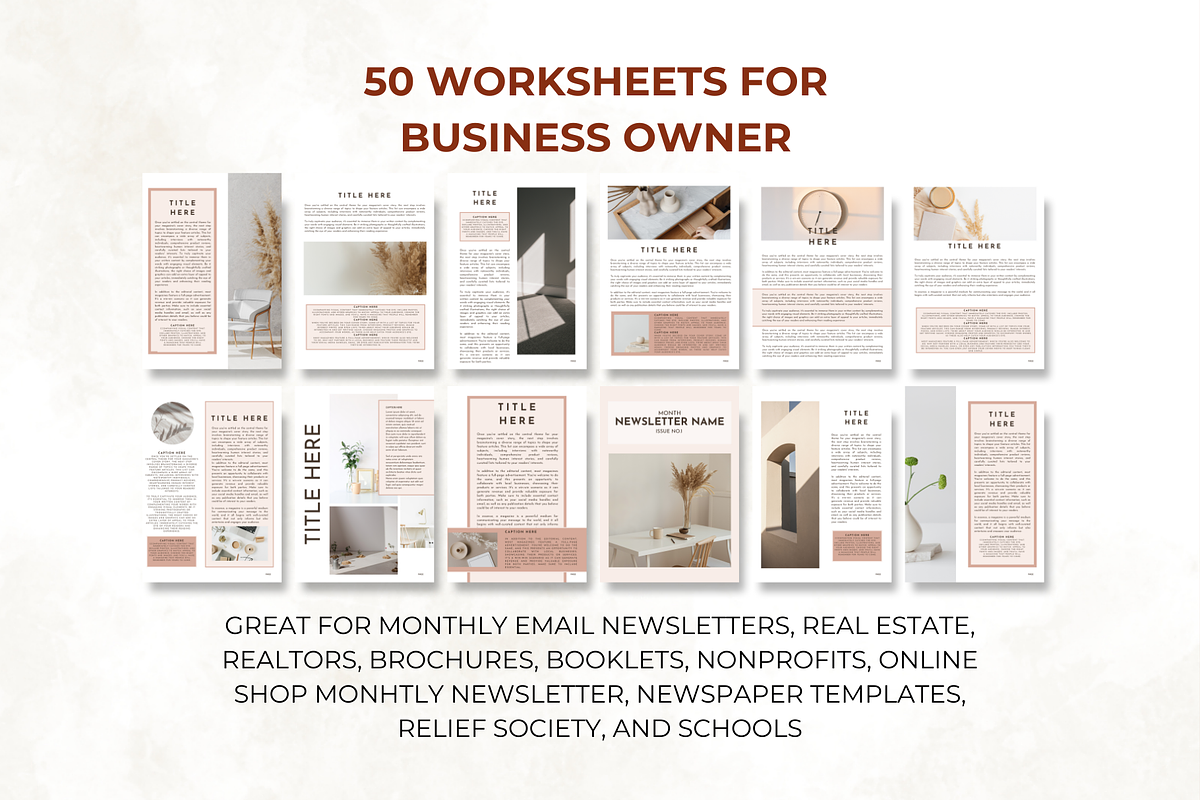 50 Editable Newsletter Templates, a Presentation Template by Digital By Nikoleta (Photo 6 of 10)