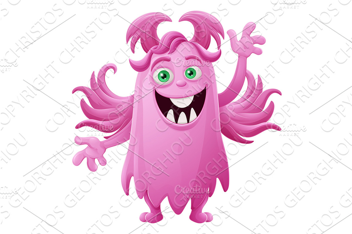 Monster Alien Cute Cartoon Funny, an Illustration by Christos Georghiou