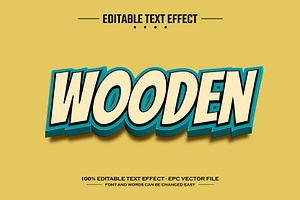 Wooden 3D Editable Text Effect