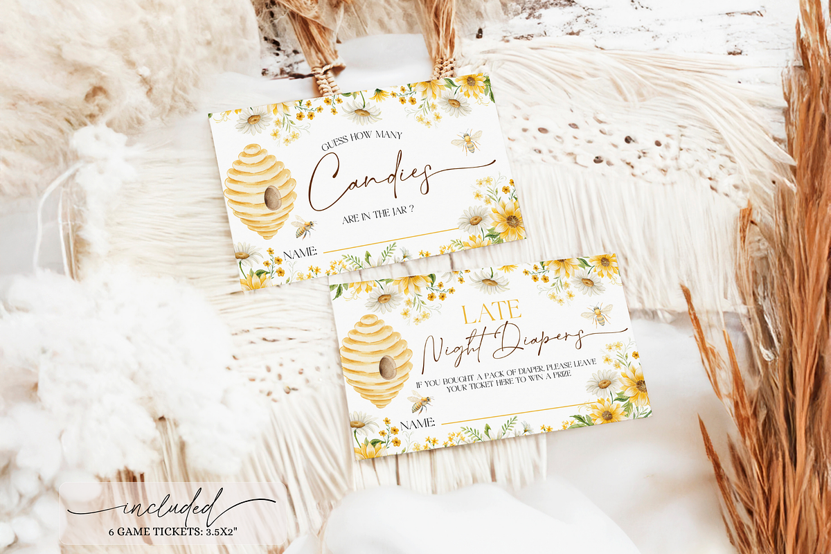 Honey Bee Game Set for Shower, a Templates & Theme by VeliusCreativeStudio (Photo 4 of 6)