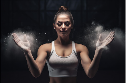 Female athlete clapping hands with, a Sports & Recreation Photo by Ylivdesign