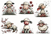 Whimsical spring sheep Clipart, an Illustration by Designworld (Thumbnail 2 of 8)