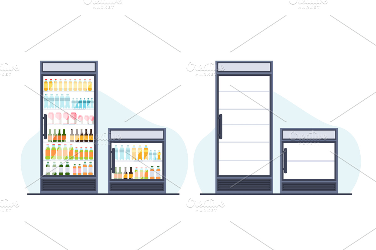 Beverage refrigerators with and, a Food Illustration by YummyBuum