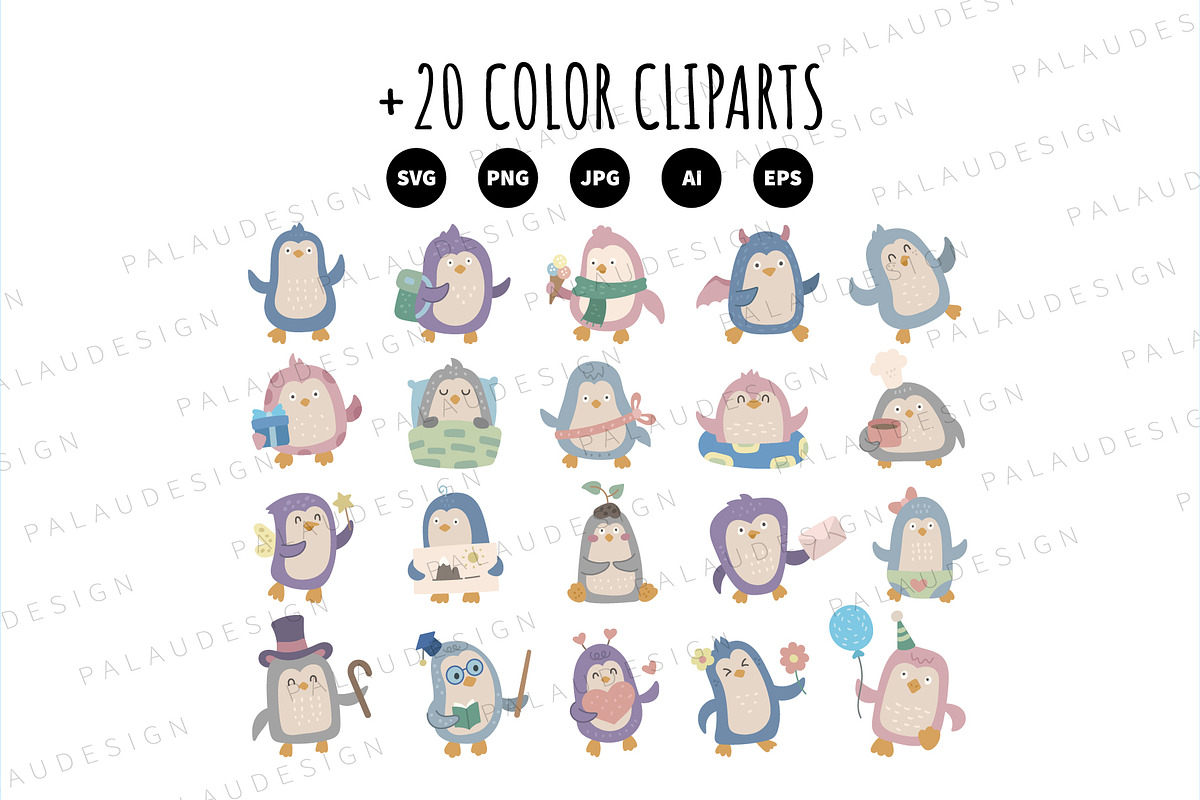 Penguin Animal Clipart Set, an Animal Illustration by Palau (Photo 8 of 10)