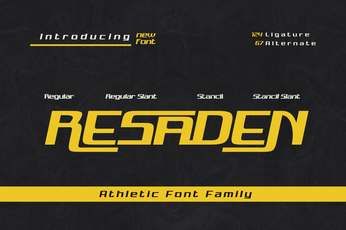RESADEN | Athletic Font, a Font by twinstd (Photo 1 of 15)