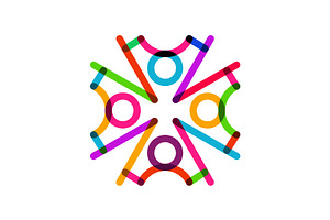 Colorful People Group Team Logo, a Branding & Logo Template by Buqancreative