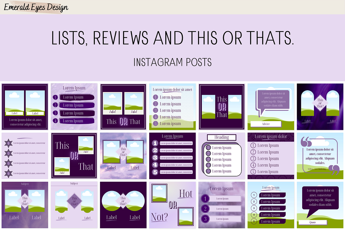 455 Canva Purple Instagram Template, a Social Media Template by Emerald Eyes Design (Photo 8 of 11)