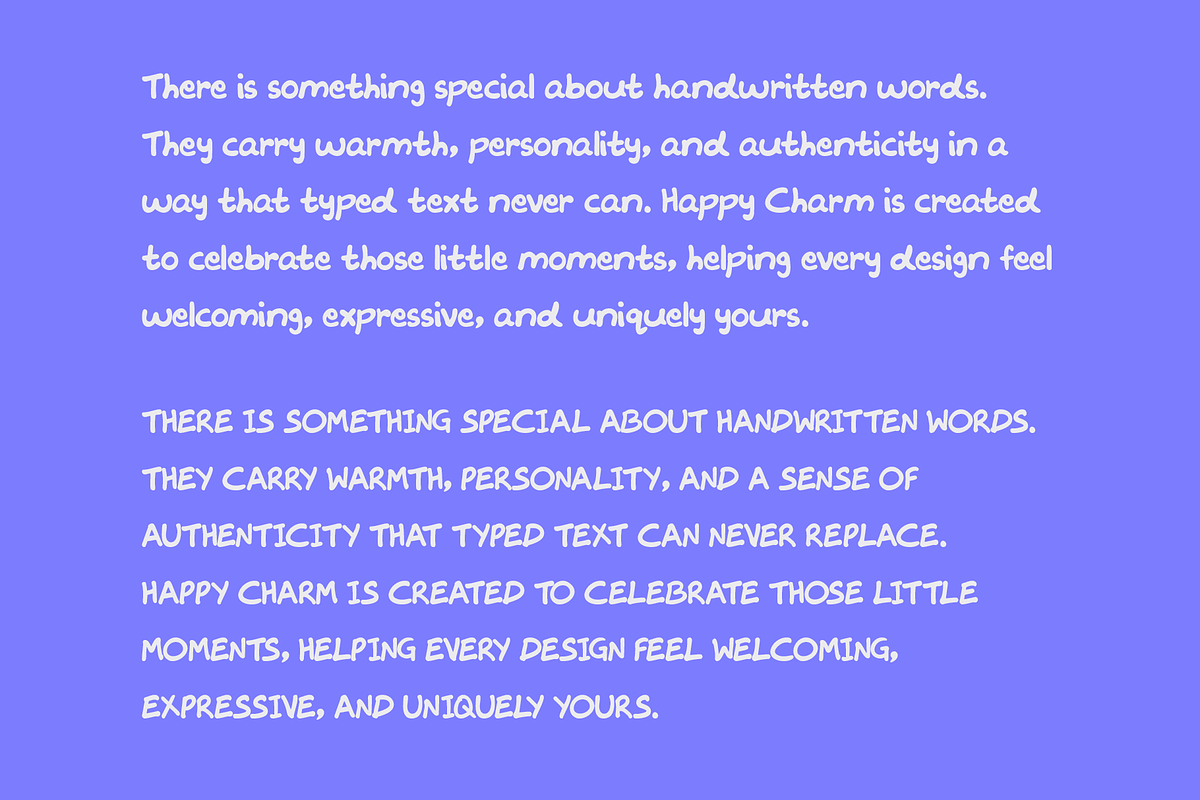 Happy Charm Handwritten Font, a Handwritten Font by Your Social Bae (Photo 2 of 7)