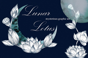 Lunar Lotus. Mysterious Graphic Set