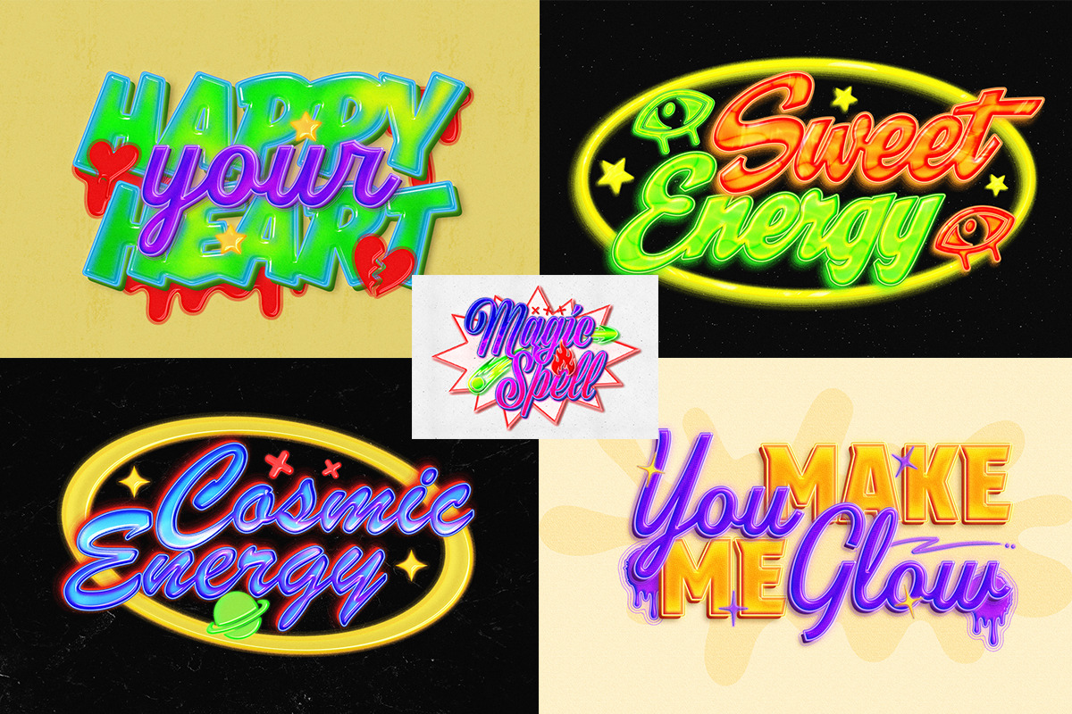 Retro Neon Airbrush Text Effect, a Layer Style Add-On by Matsero (Photo 3 of 4)