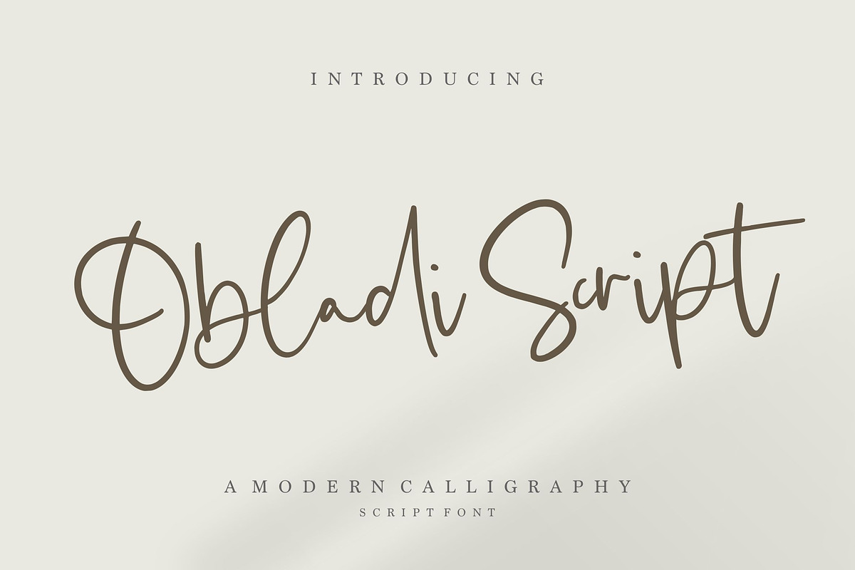 Obladi Script - Modern Calligraphy, a Script Font by Letterative Studio (Photo 1 of 6)
