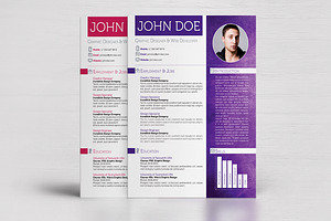 4 Colorful Textured Print Resumes