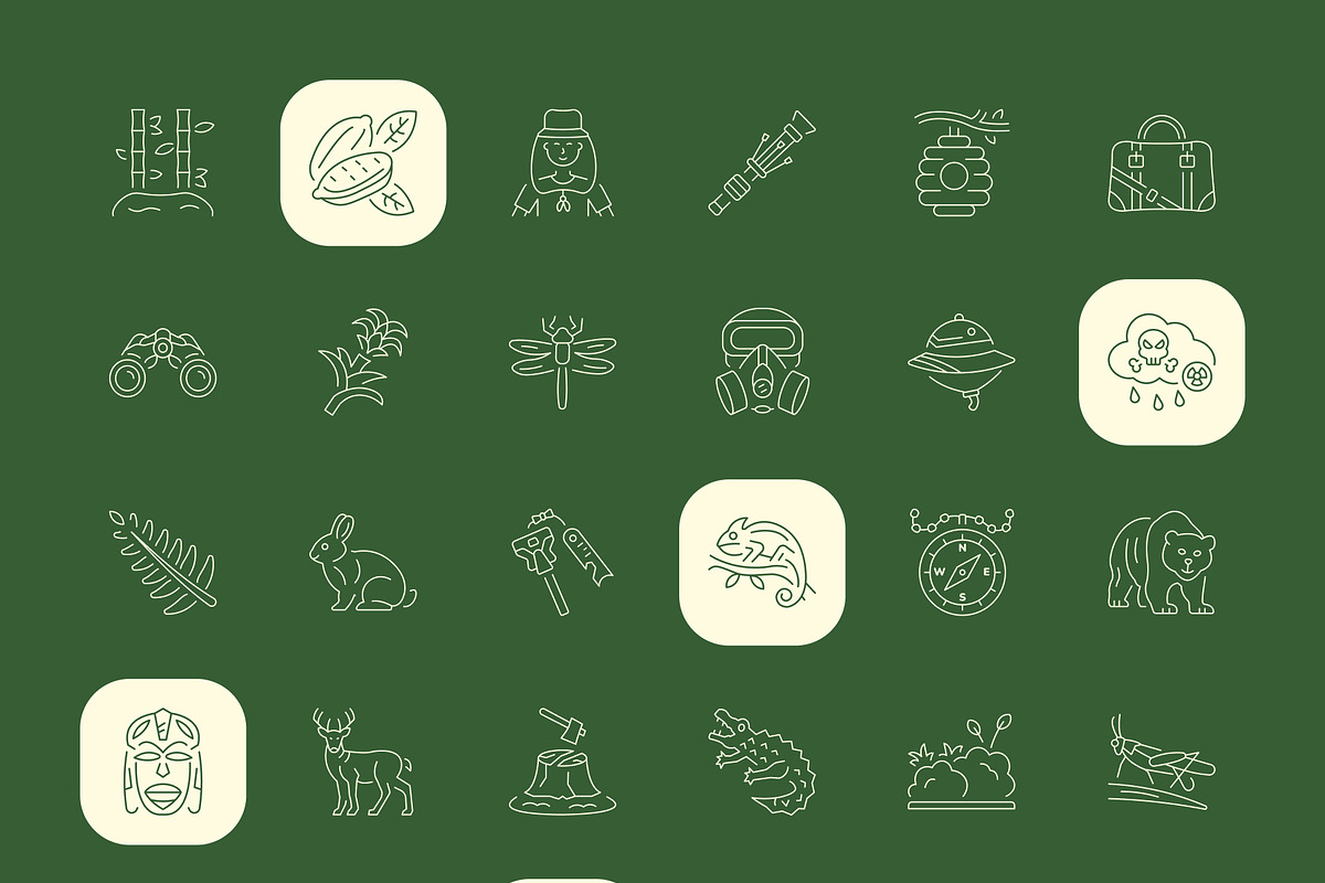 Rainforest Art Icon Set, an Outline Icon by Prosymbols (Photo 7 of 7)