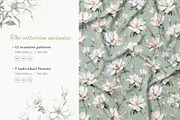 Watercolor Magnolia Patterns, a Pattern Graphic by Holovei (Thumbnail 2 of 10)
