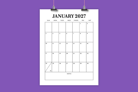 2027 Vertical 8.5x11 Inch Calendar preview 6