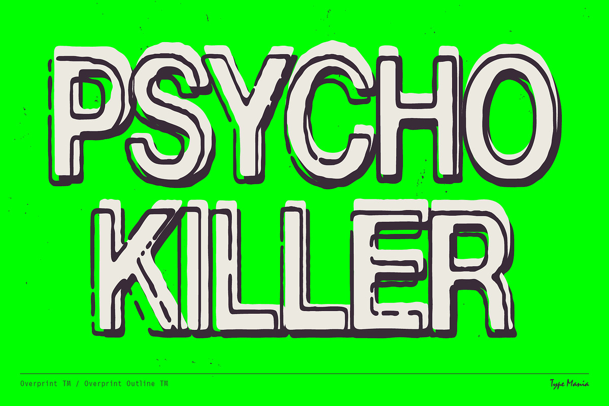 Overprint Outline TM – Grungy Sans, a Sans Serif Font by Type Mania (Photo 7 of 10)