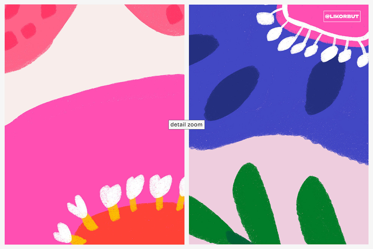 Abstract Modern Flowers Graphics, a Decorative Illustration by likorbut (Photo 7 of 9)