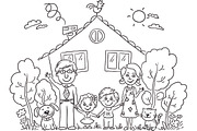 Outline cartoon kids illustration, an Illustration by Bubert Art (Thumbnail 14 of 33)