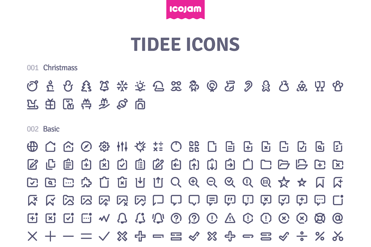 1677 Tidee icons, an Outline Icon by Icojam store (Photo 5 of 6)
