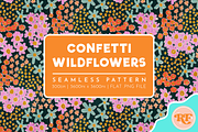 Confetti Wildflowers Ditsy Pattern, a Pattern Graphic by Rebecca Flaherty (Thumbnail 1 of 3)
