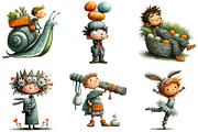 Funny Quirky Easter Boys Clipart, an Illustration by DreamArtGraphic (Thumbnail 5 of 5)