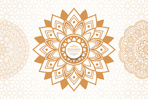 Seamless Golden Mandala Pattern