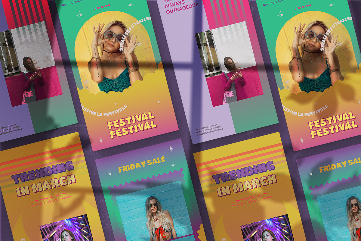 Retronoise Instagram Templates, a Social Media Template by Azruca (Photo 5 of 9)