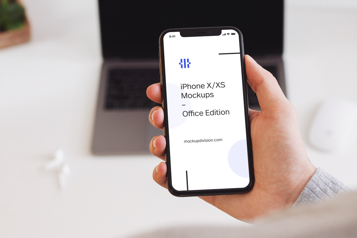 iPhone X/XS Mockups Office Edition, an iPhone Mockup by Fields (Photo 2 of 9)