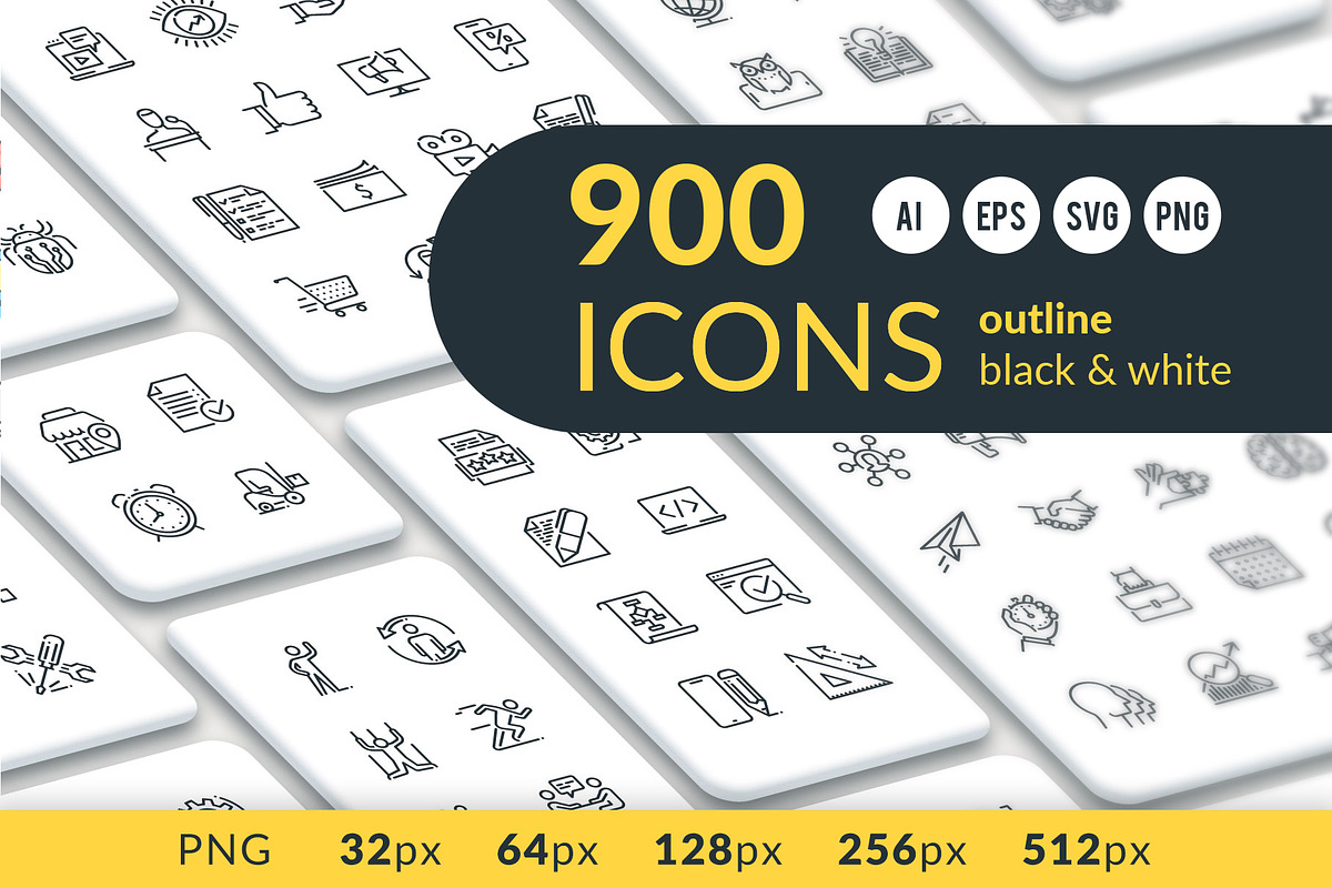 Icon Pack, an Outline Icon by Kalash (Photo 1 of 10)