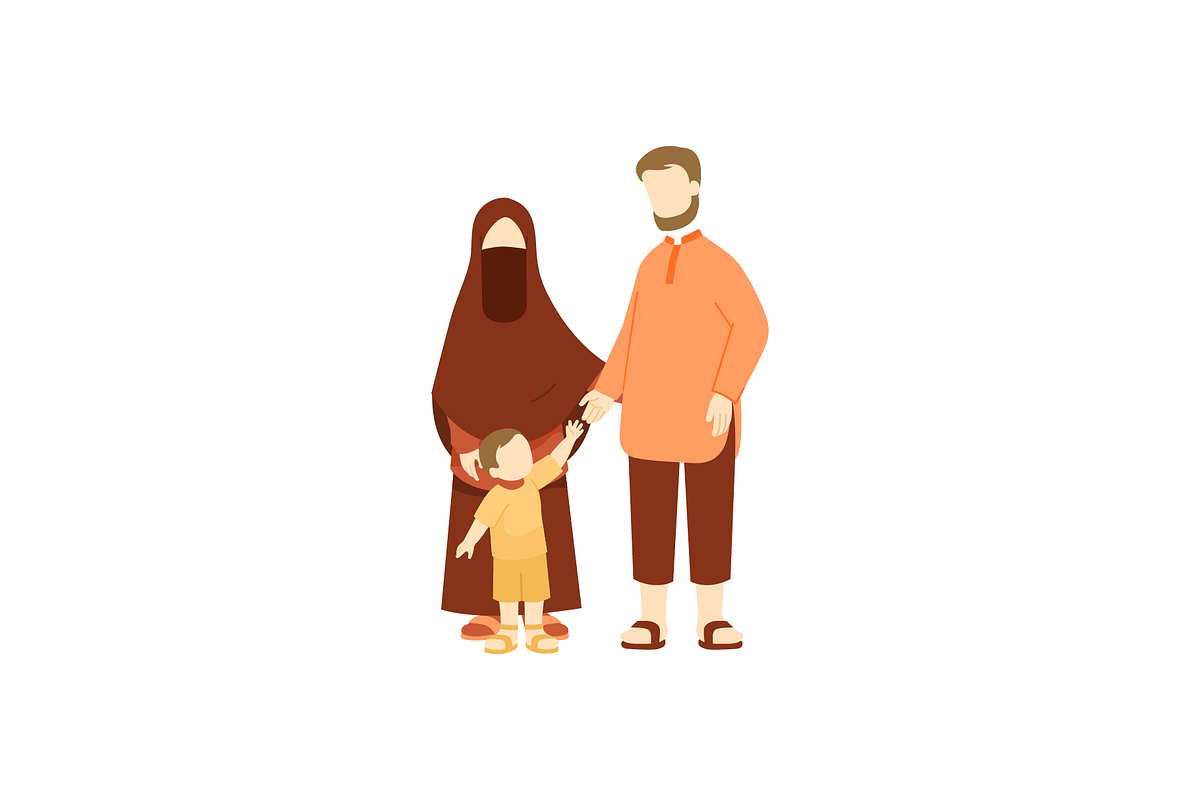Faceless Muslim Family Illustrations, a Person Illustration by Berkah Studio (Photo 4 of 11)
