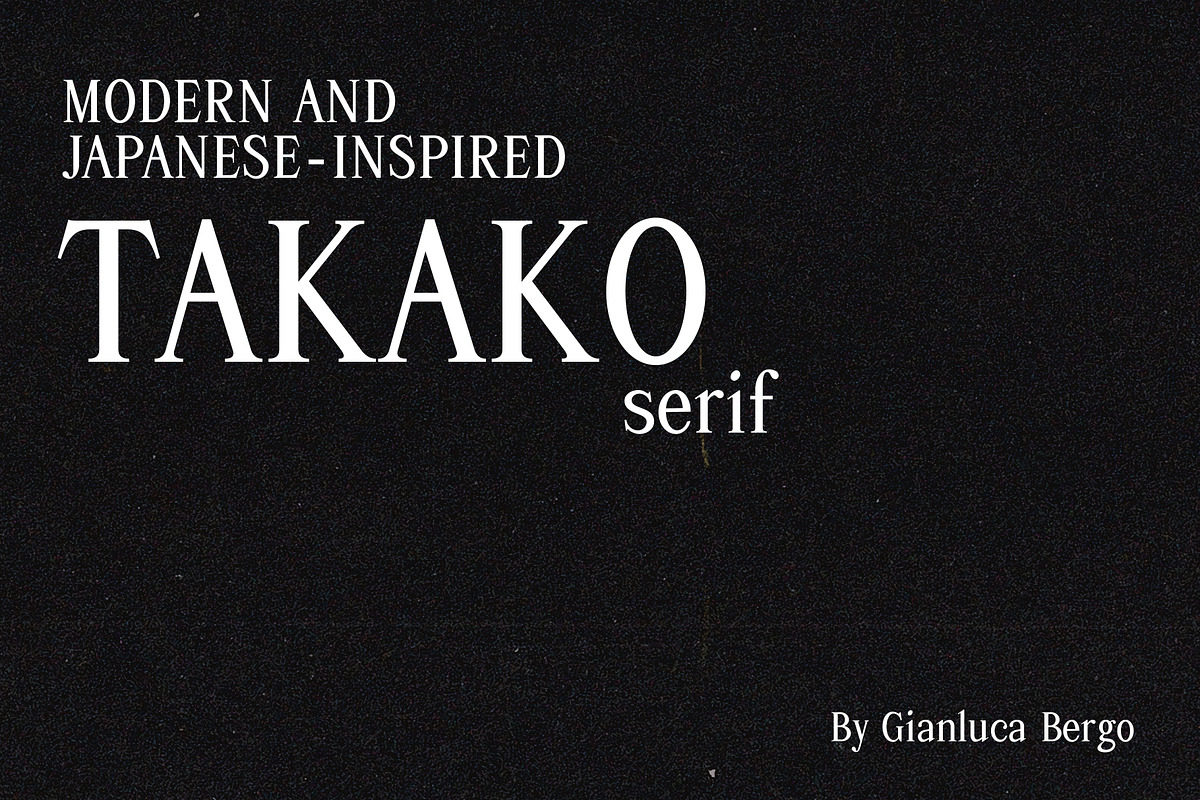 Takako serif, a Serif Font by Gianluca_Bergo (Photo 1 of 13)