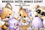 Whimsical Easter Animals Clipart, an Illustration by CreationArt (Thumbnail 1 of 7)