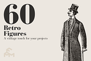 60 Retro Figures, an Illustration by MARTINI Type Designer (Thumbnail 1 of 2)
