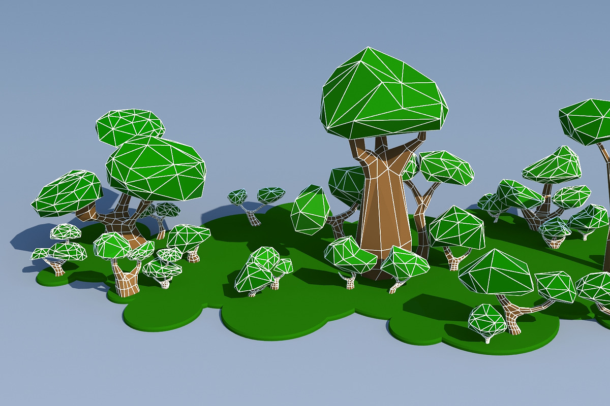 Trees and Bushes Pack - 02, an Environmental 3D Model by Saintpix (Photo 3 of 26)