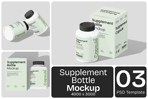 Supplement Bottle Mockup, a Packaging Mockup by Permadi Creative