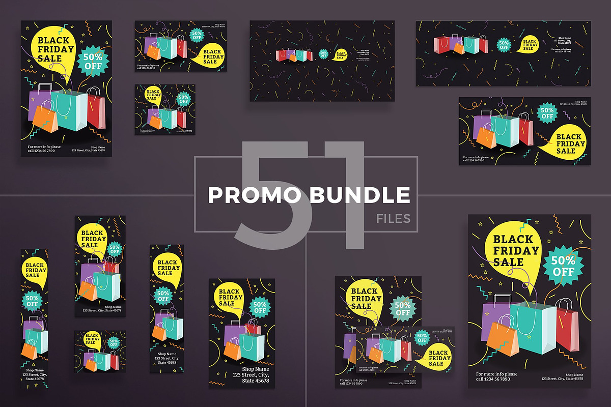 Black Friday Template Bundle Sale, a Marketing Template by Amber Graphics (Photo 6 of 11)