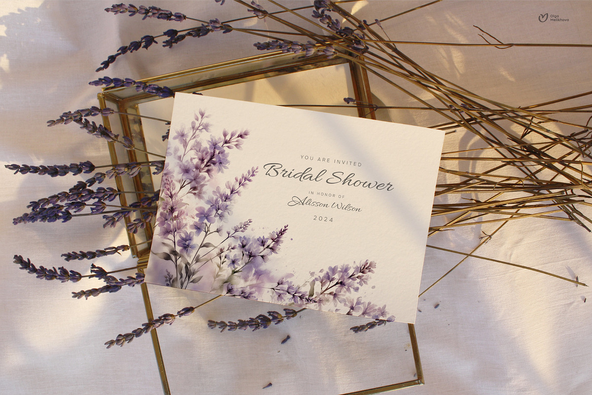 Lilac flowers, Watercolor clipart, an Object Illustration by ollalya (Photo 5 of 5)