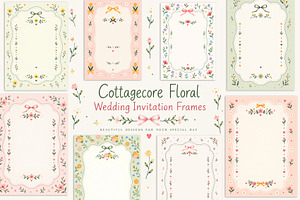 Cottagecore Floral Invitation Frames
