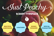 Just Peachy Script Typeface, a Handwritten Font by graphiklee (Thumbnail 1 of 8)