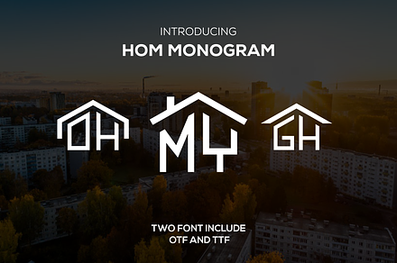 HOM Monogram (rounded), a Font by Akdesain
