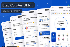 Step Counter & Tracker App UI Kit, an UI Kit Template by Muhammad_Ahmad