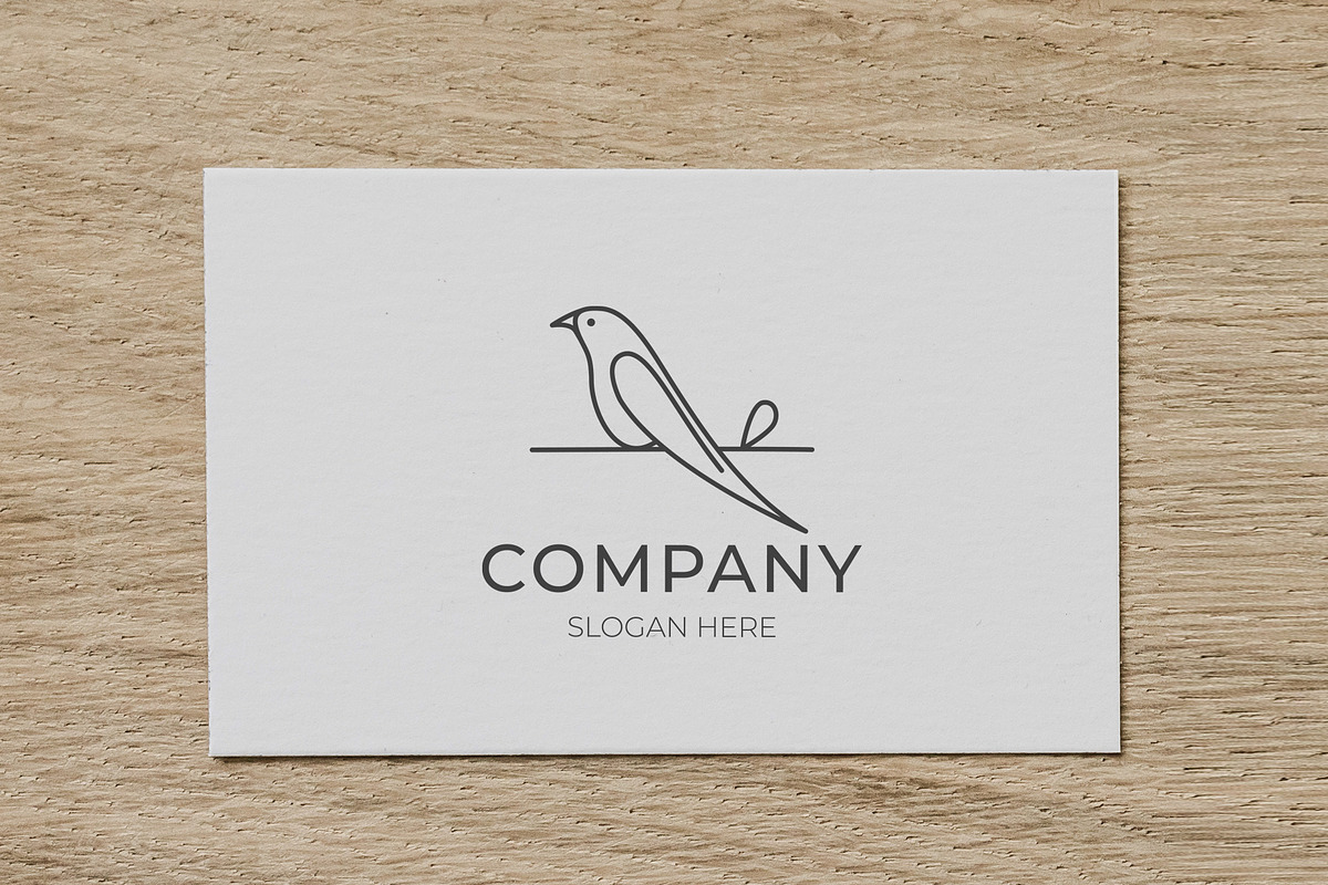 Simple line art bird logo design, a Branding & Logo Template by Medianeka (Photo 2 of 3)