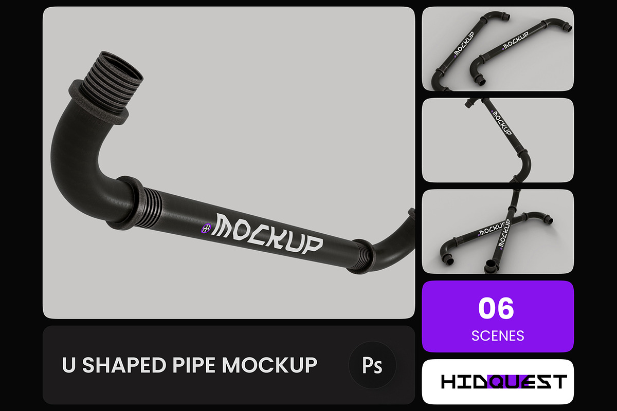 U Shaped Pipe Mockup, a Household Mockup by hiddemaru (Photo 1 of 4)