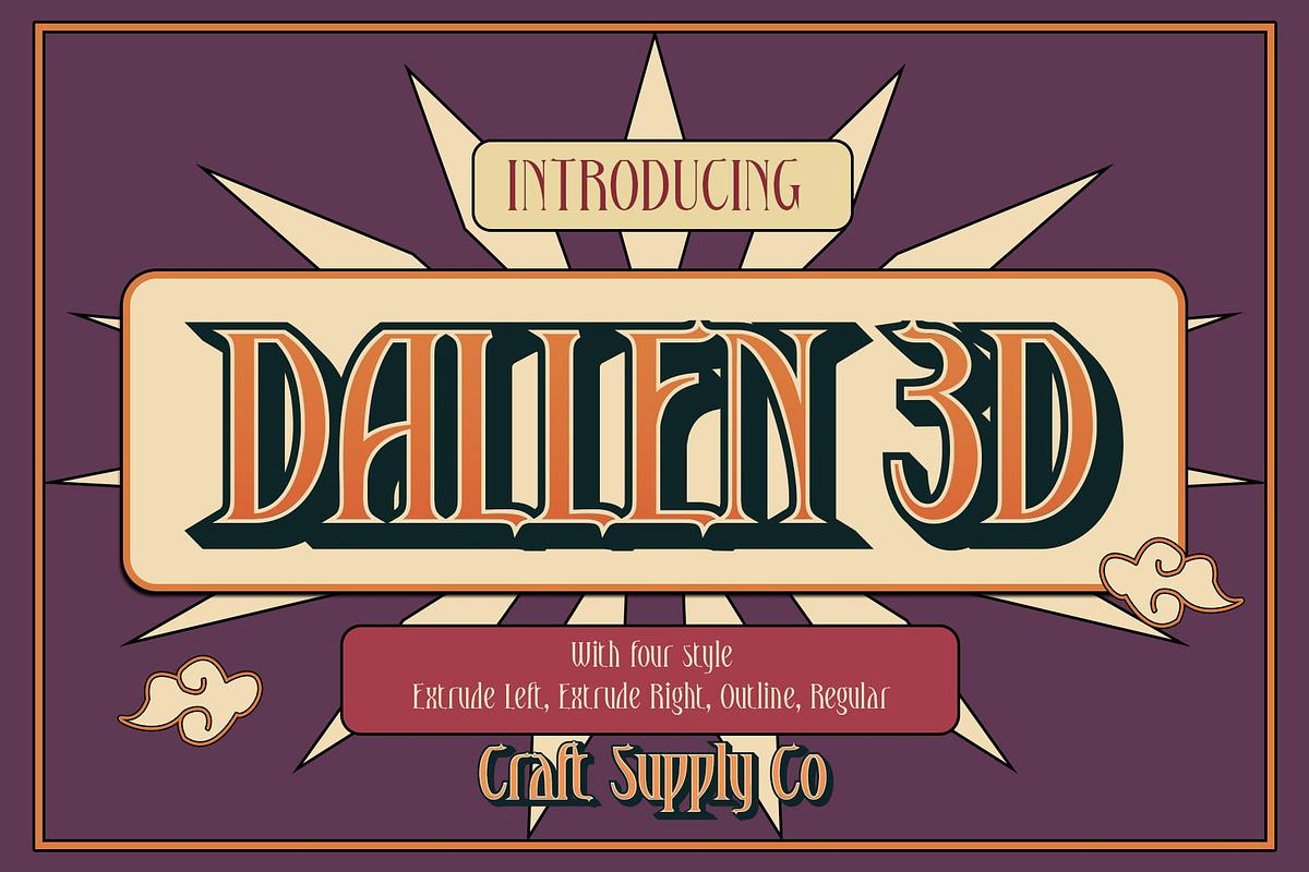 Dallen 3D, a Serif Font by Craft Supply Co. (Photo 1 of 8)