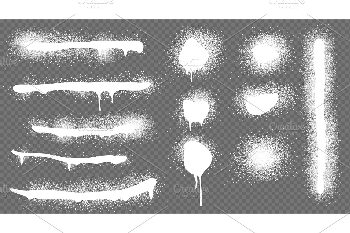 White paint spray brushes, ink, a Texture Illustration by art PVP - market