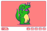 Cute Dino Crying Cartoon Vector, an Animal Illustration by Artstorystudio (Thumbnail 1 of 3)