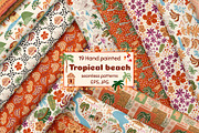 Hand drawn tropical floral patterns, a Pattern Graphic by Tani Kuzminka (Thumbnail 4 of 22)