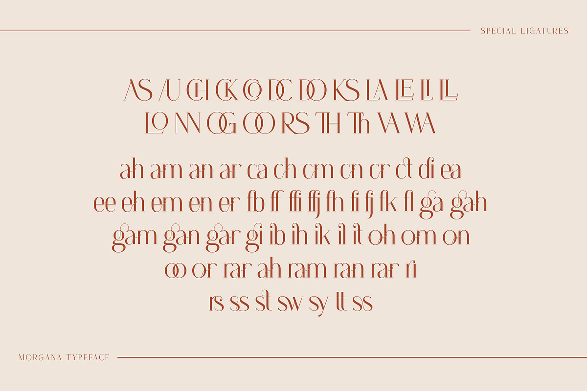 Morgana | Elegant Ligature Typeface, a Serif Font by Krismagraph (Photo 10 of 12)