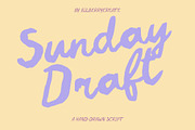 Sunday Draft - Hand Drawn Font, a Script Font by BilberryCreates (Thumbnail 1 of 8)