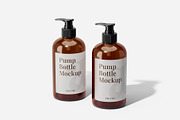 Amber Pump Bottle Mockup, a Cups & Container Mockup by Akebareee (Thumbnail 1 of 3)